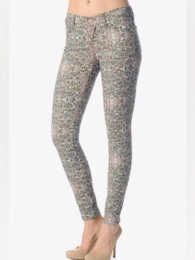 7FAM Snakeskin Skinny Jeans